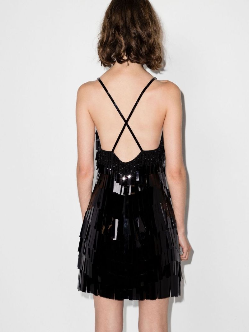 Black Abito Sequin-embellished Mini Dress