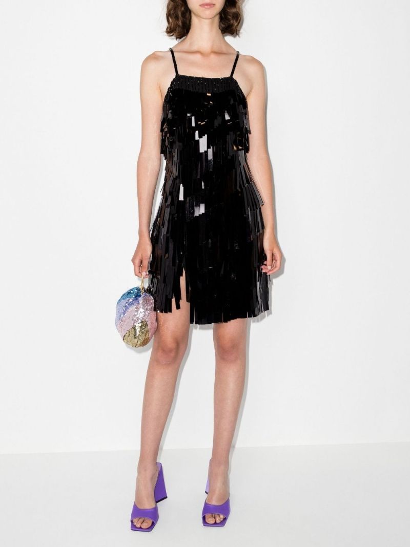 Black Abito Sequin-embellished Mini Dress