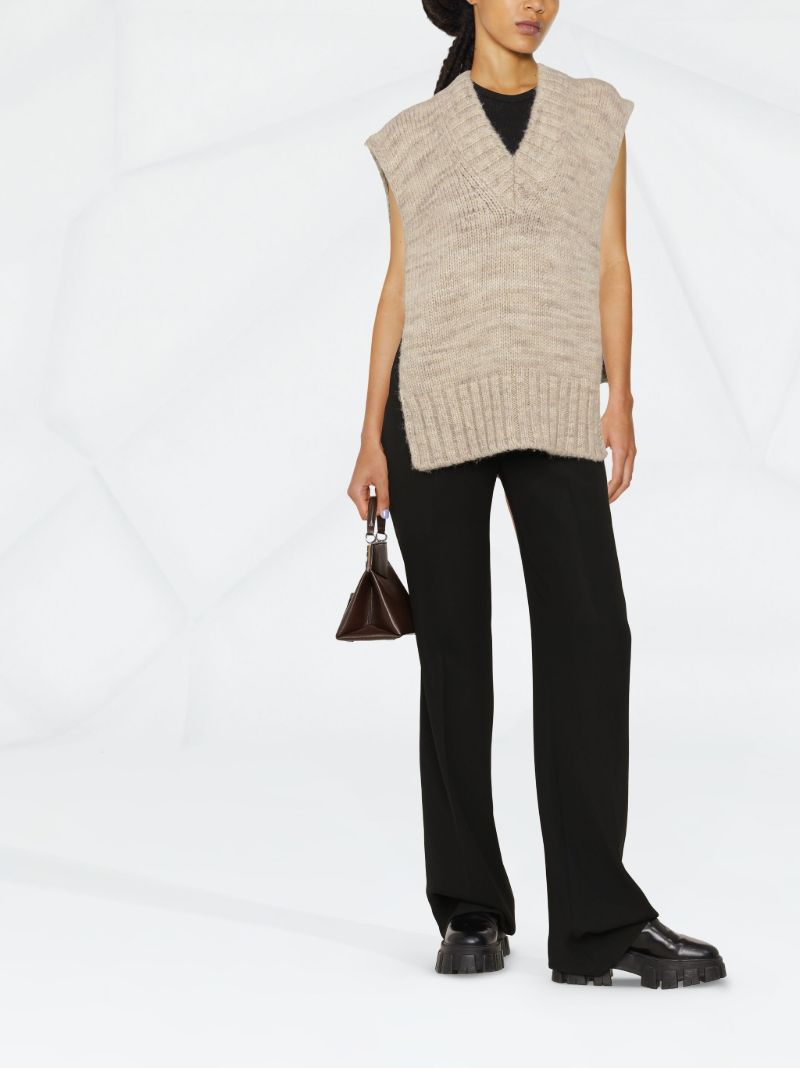 Beige Knitted Sweater Vest