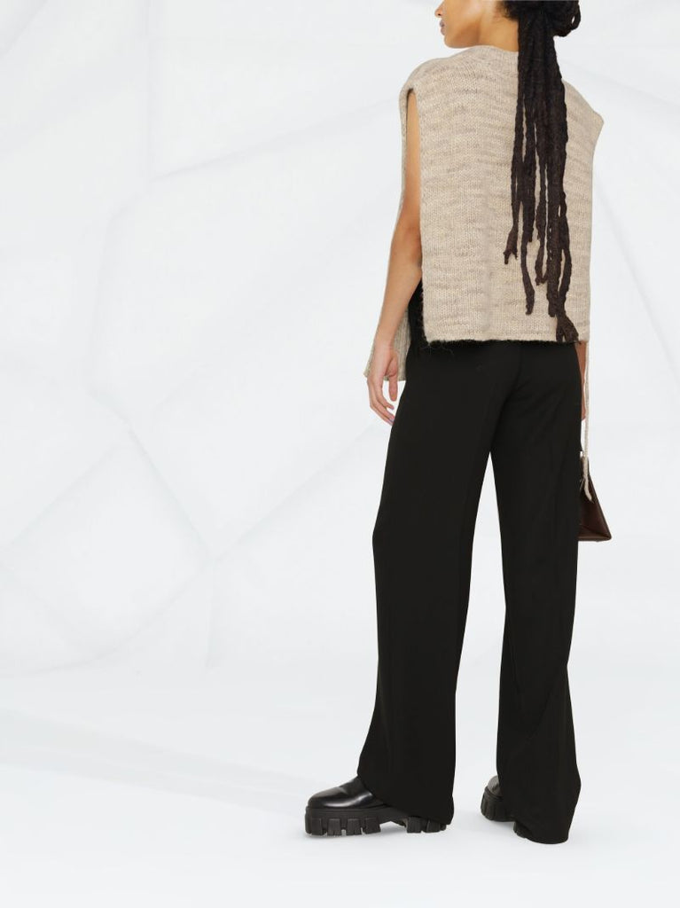 Beige Knitted Sweater Vest