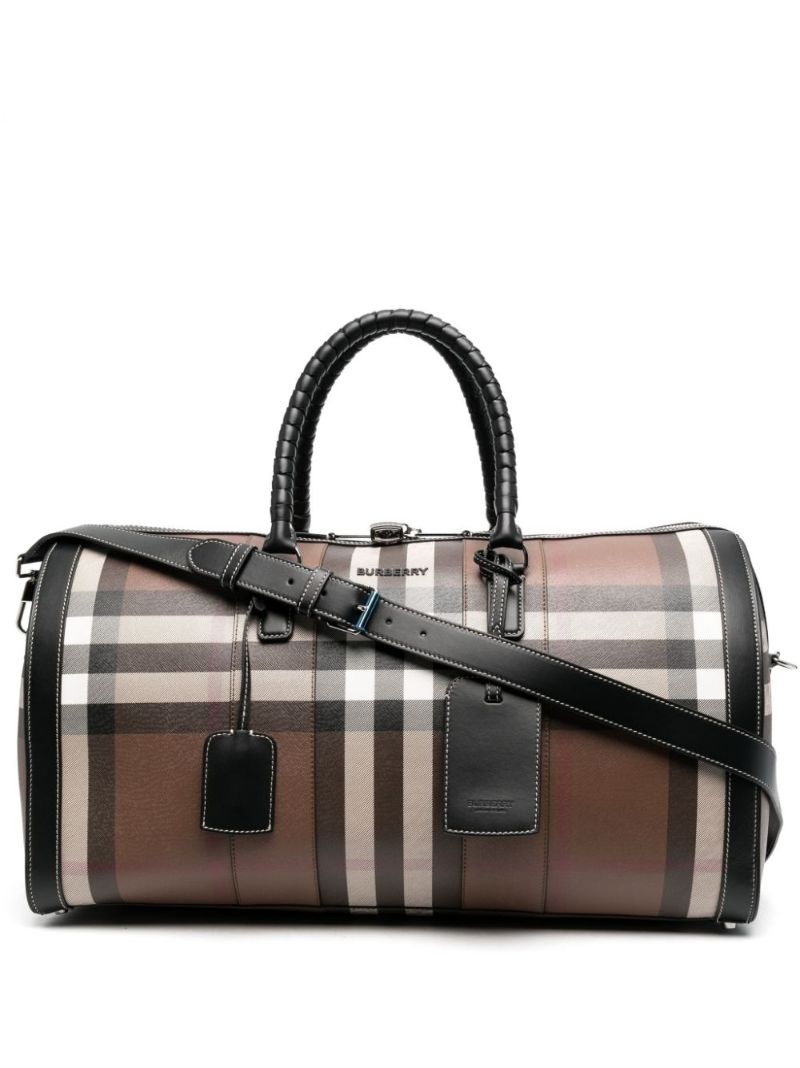 Brown House Check Canvas Holdall Bag