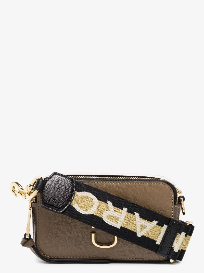 Khaki Snapshot Leather Cross Body Bag