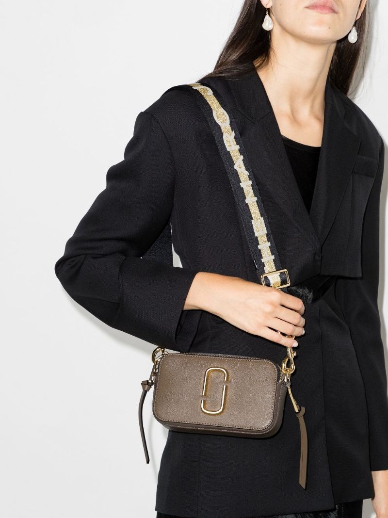 Khaki Snapshot Leather Cross Body Bag