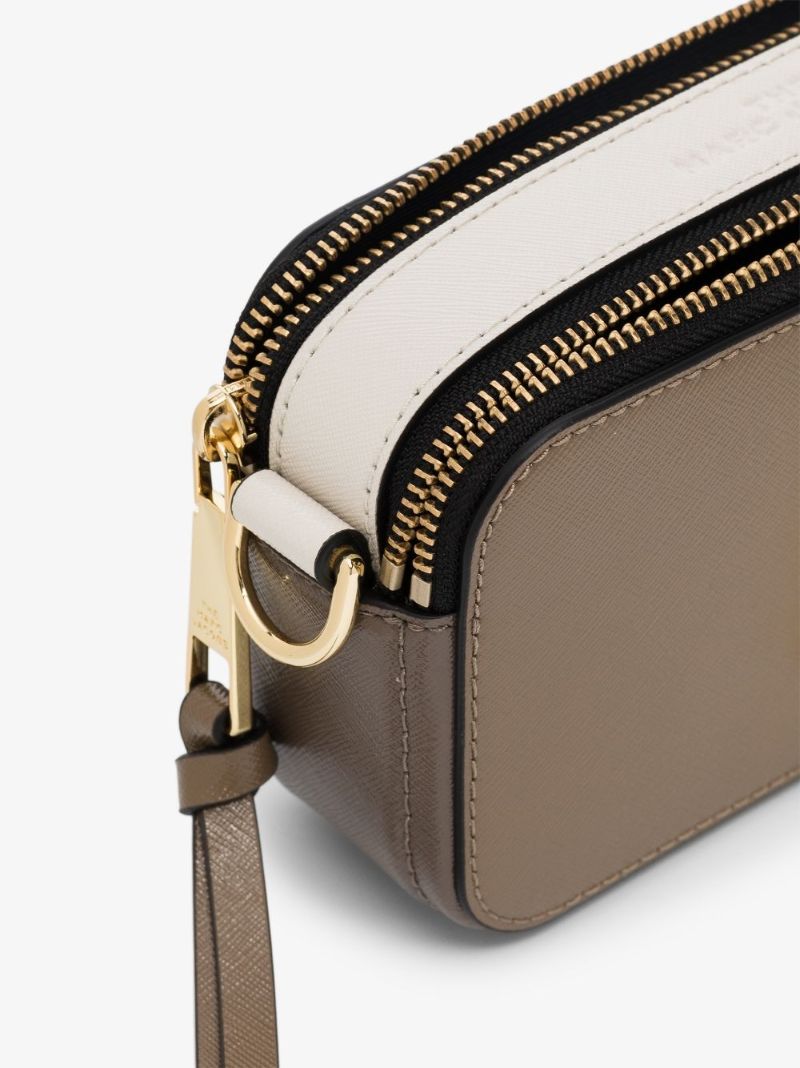 Khaki Snapshot Leather Cross Body Bag