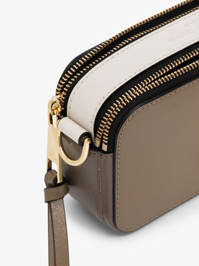 Khaki Snapshot Leather Cross Body Bag