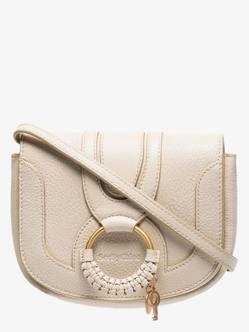 Neutral Small Hana Leather Cross Body Bag