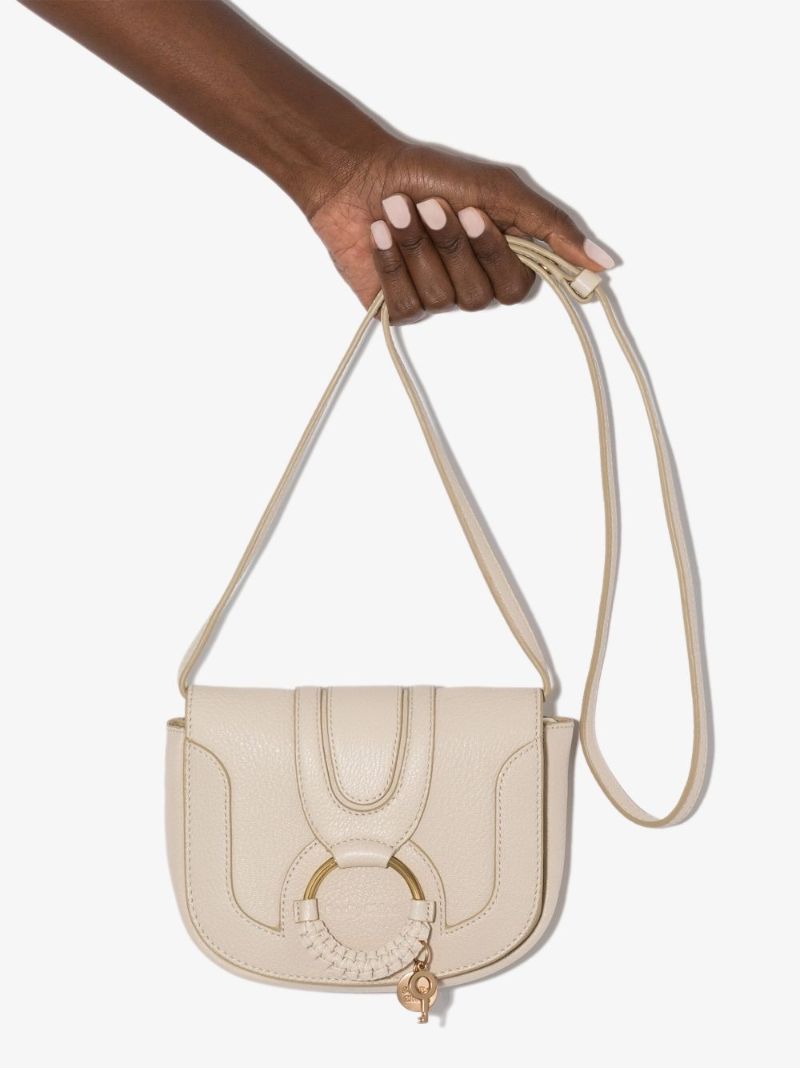 Neutral Small Hana Leather Cross Body Bag