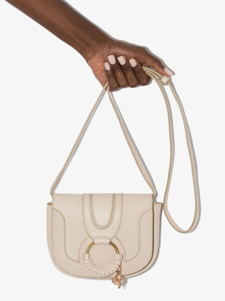 Neutral Small Hana Leather Cross Body Bag