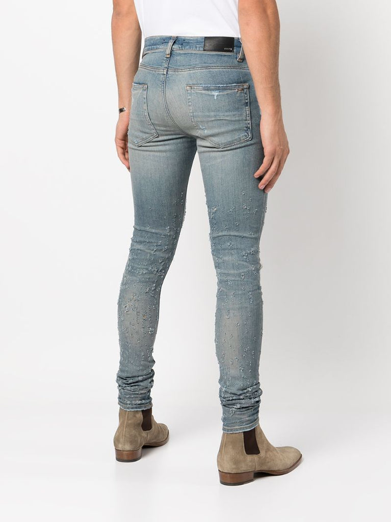 Blue Shotgun Distressed Skinny Jeans