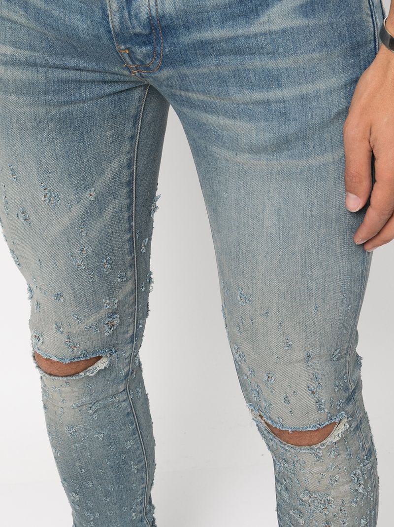 Blue Shotgun Distressed Skinny Jeans