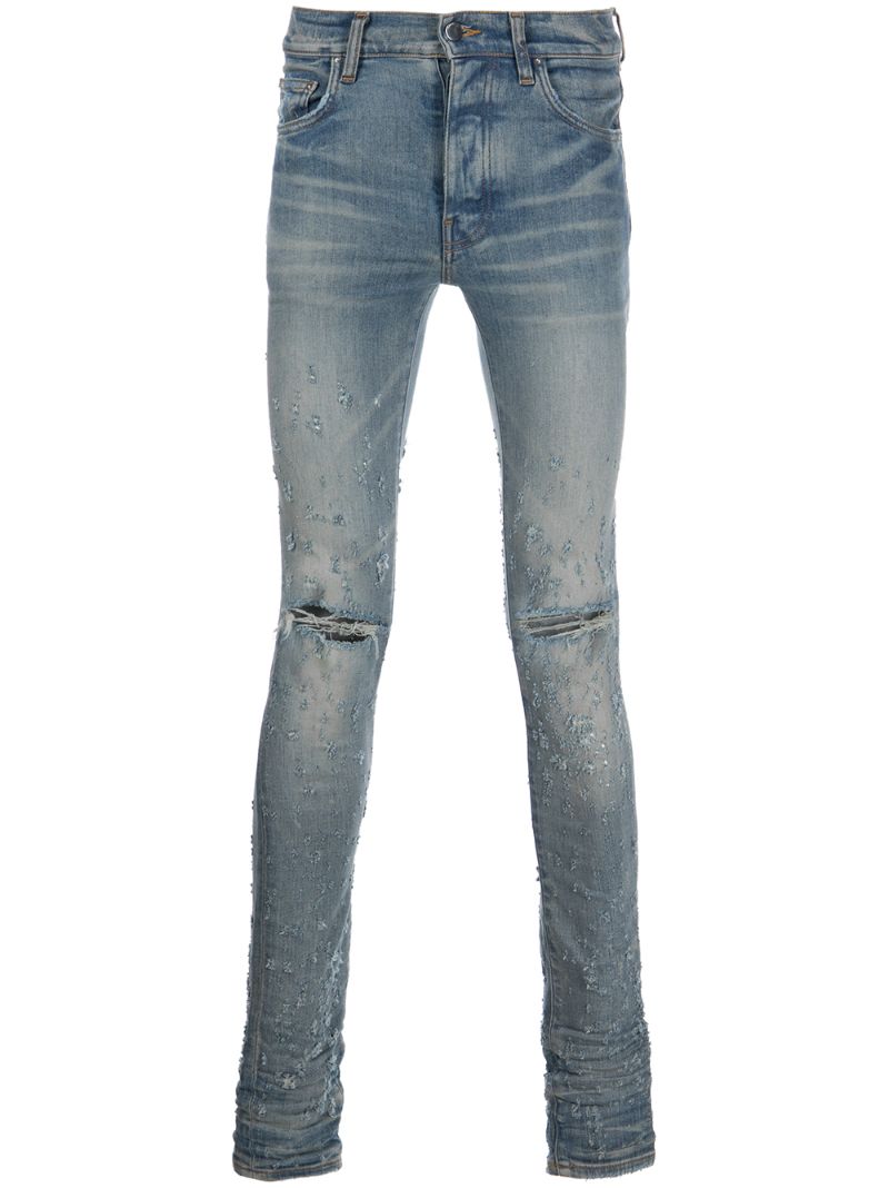 Blue Shotgun Distressed Skinny Jeans