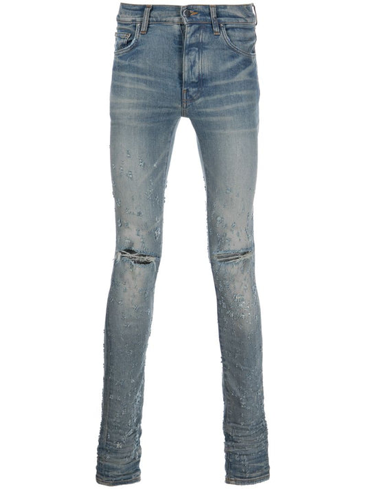Blue Shotgun Distressed Skinny Jeans