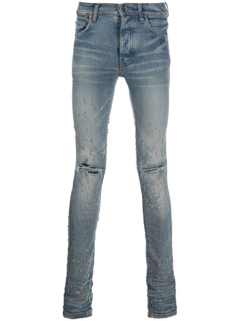 Blue Shotgun Distressed Skinny Jeans