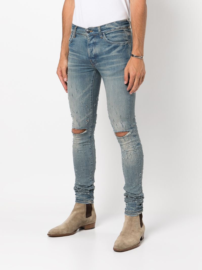 Blue Shotgun Distressed Skinny Jeans