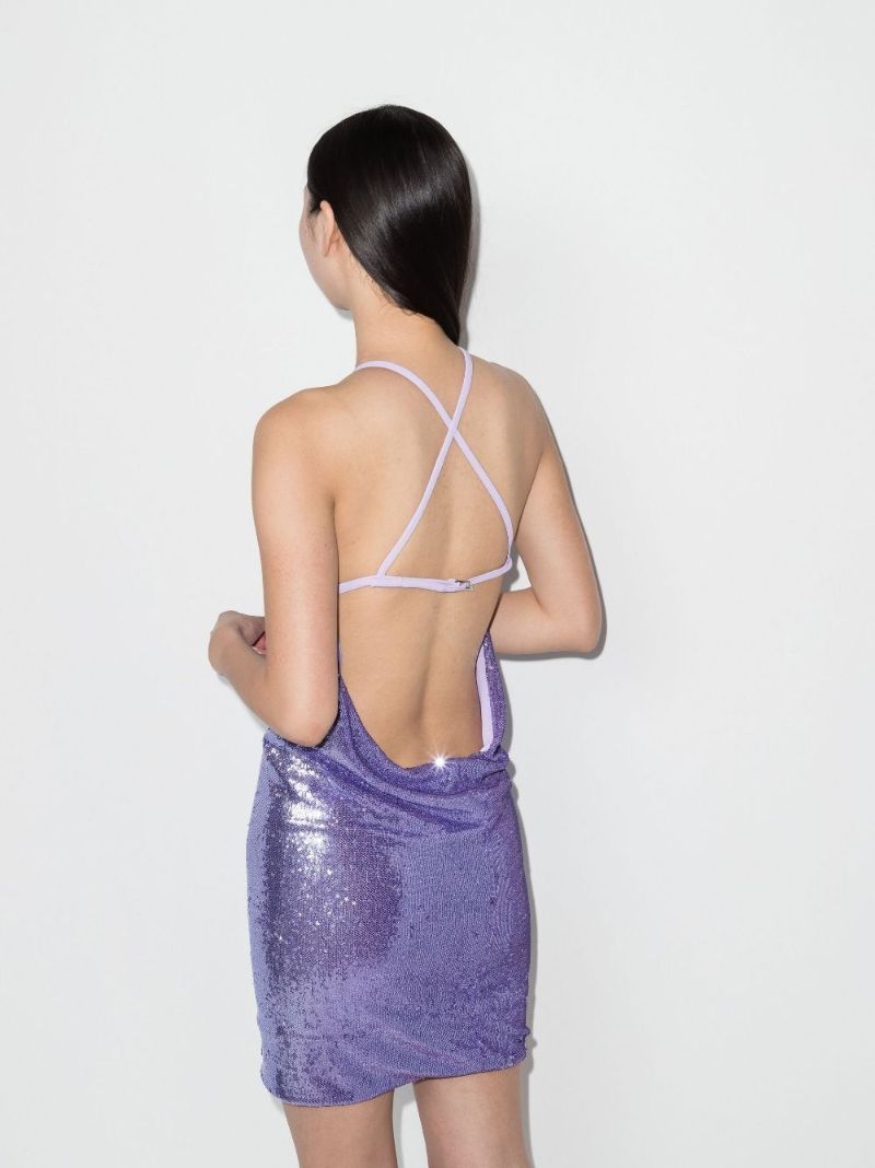Audrey Open Back Sequinned Mini Dress