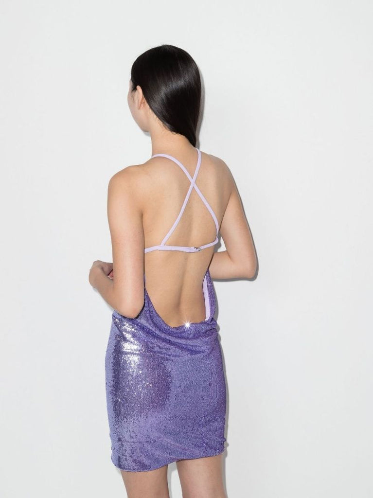 Audrey Open Back Sequinned Mini Dress