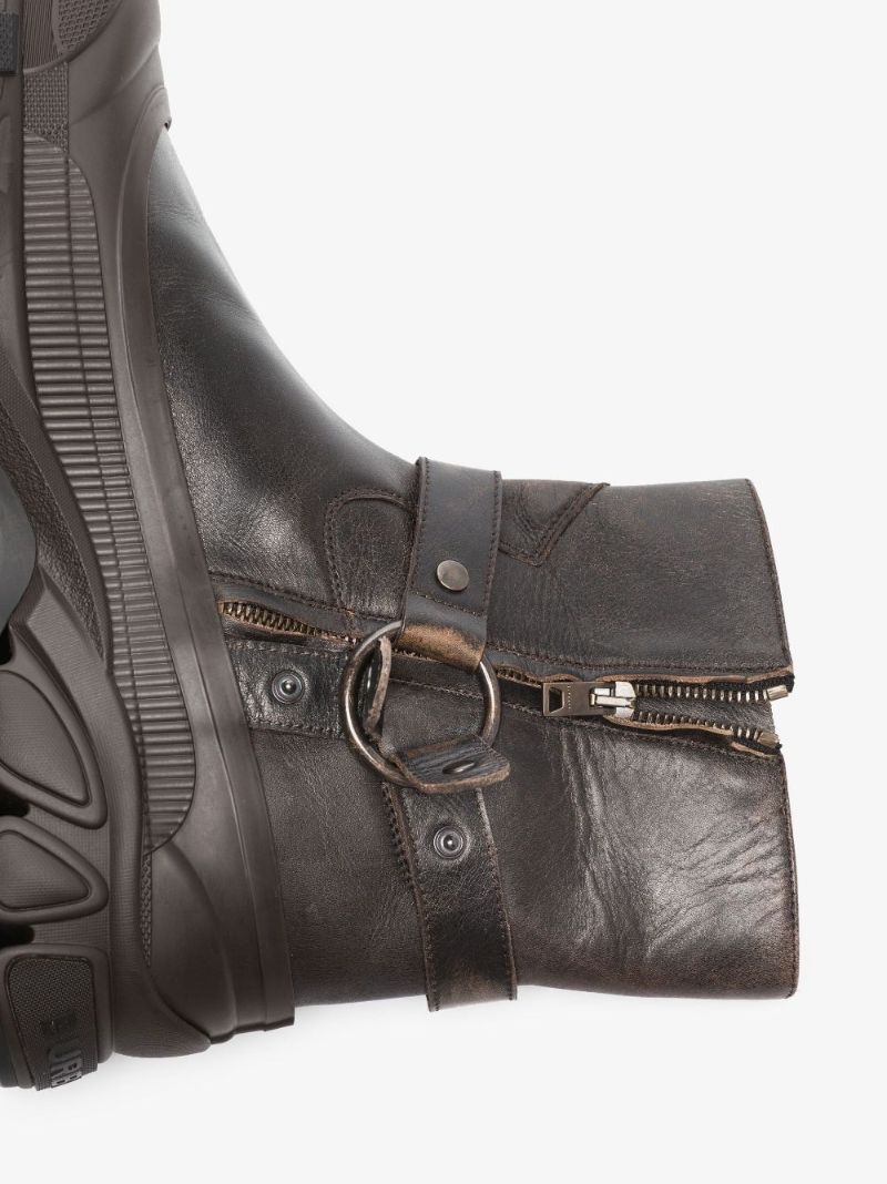 Black Leather Ankle Boots