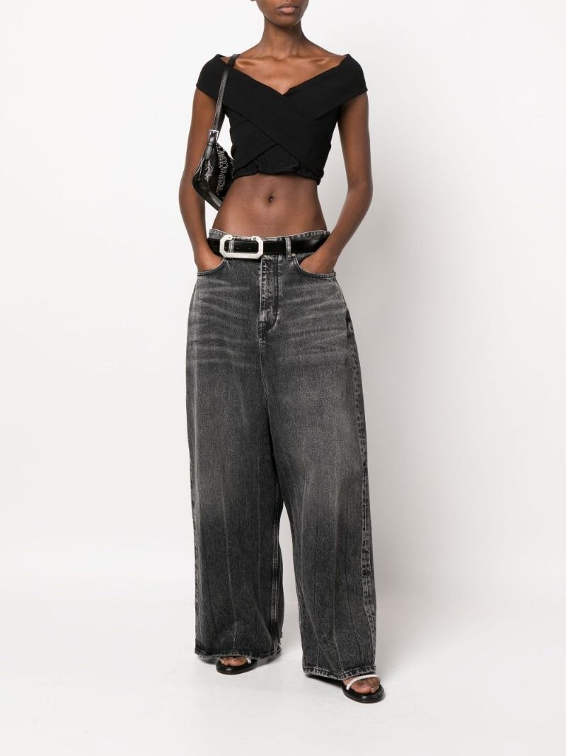 Black Guadalupe Corset Cotton Crop Top