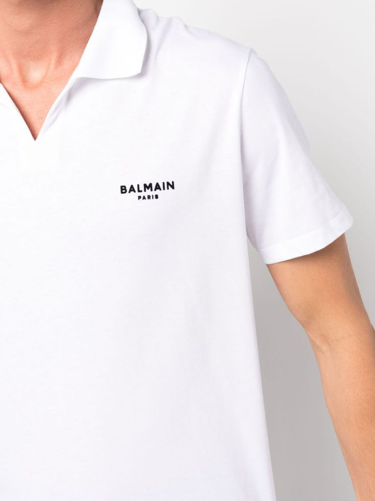 White Logo Organic Cotton Polo Shirt