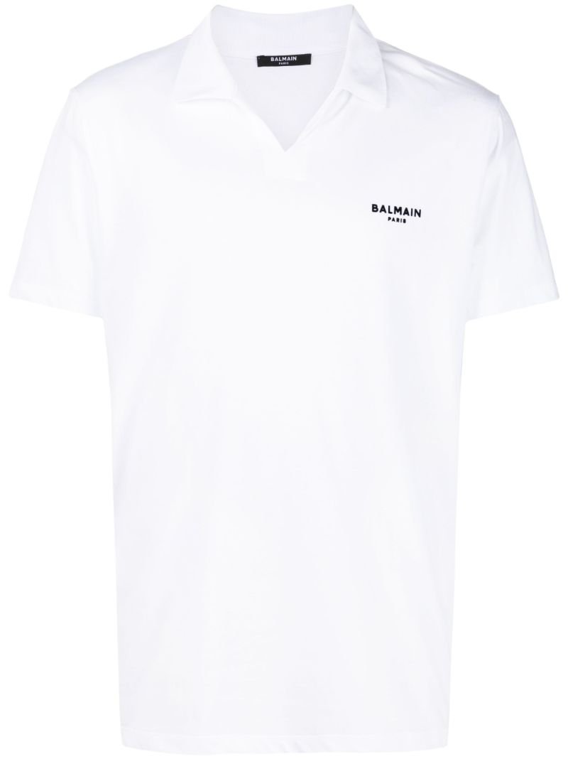 White Logo Organic Cotton Polo Shirt