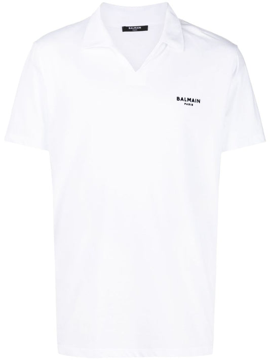 White Logo Organic Cotton Polo Shirt