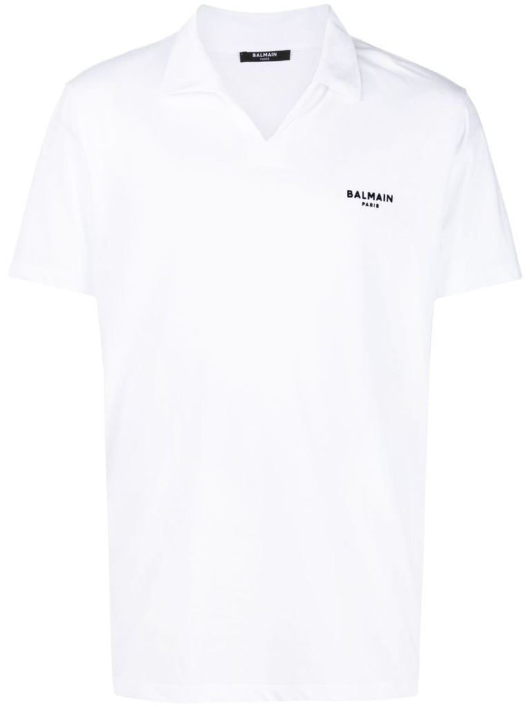 White Logo Organic Cotton Polo Shirt