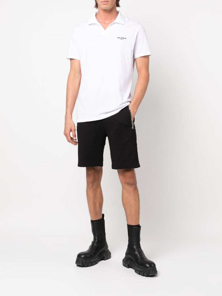 White Logo Organic Cotton Polo Shirt