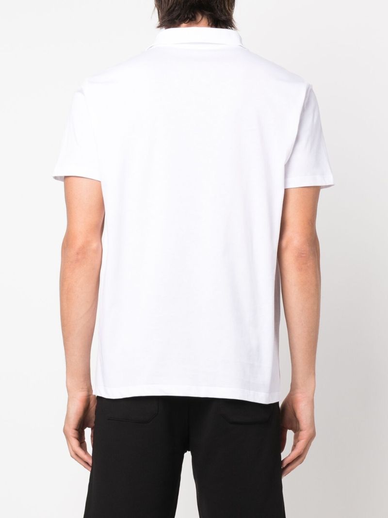 White Logo Organic Cotton Polo Shirt