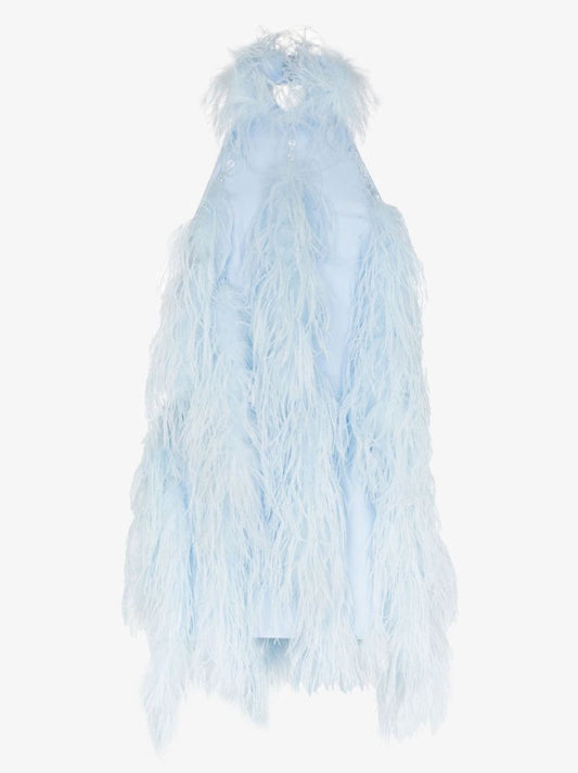 Blue Josephine Feather Mini Dress