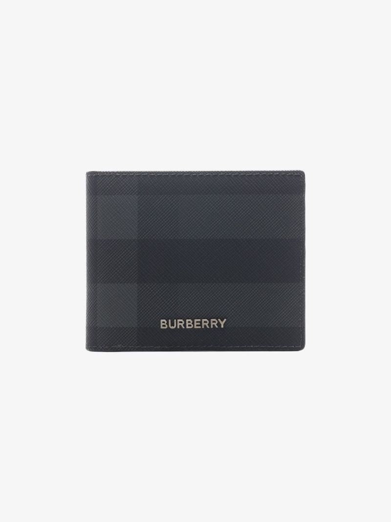 Grey Giant Check Leather Wallet