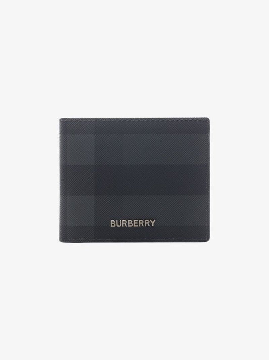 Grey Giant Check Leather Wallet