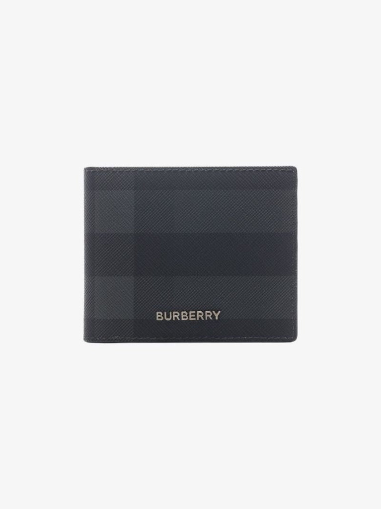 Grey Giant Check Leather Wallet