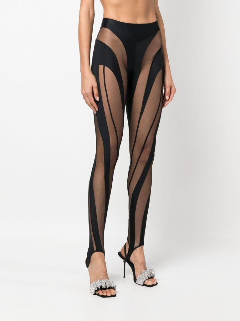 Black High-rise Multi-panel Leggings