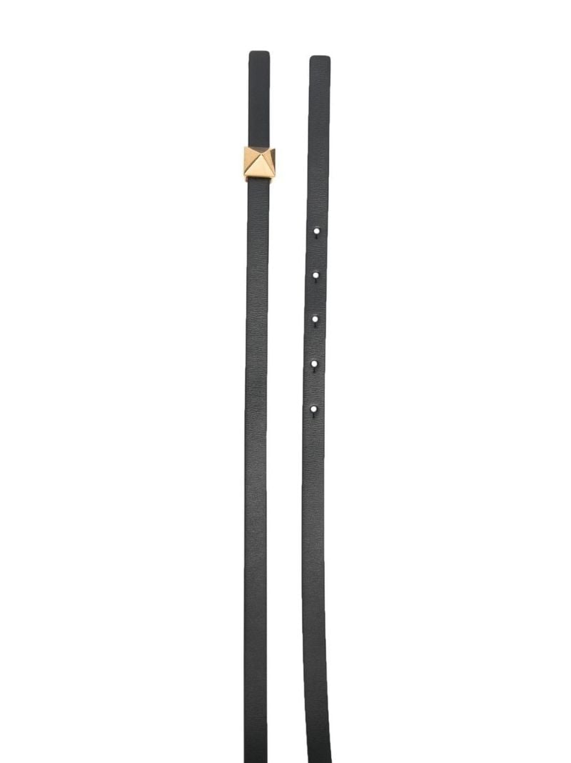 Black Rockstud Reversible Leather Belt