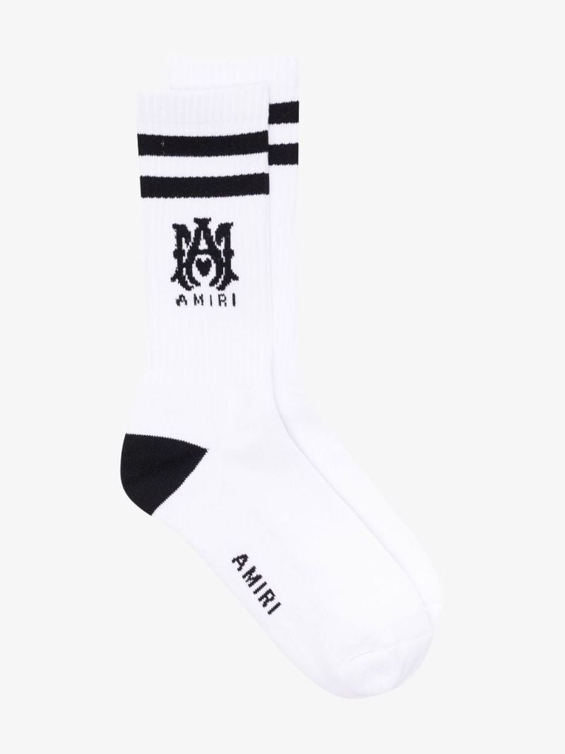 White M.a. Logo Socks