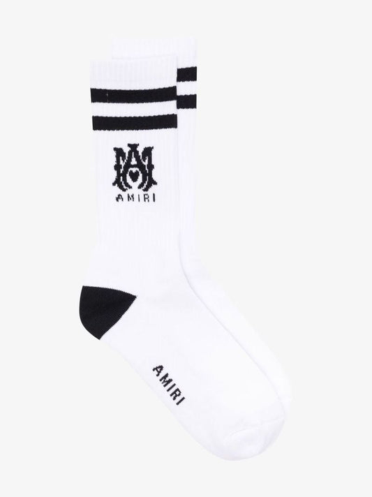 White M.a. Logo Socks