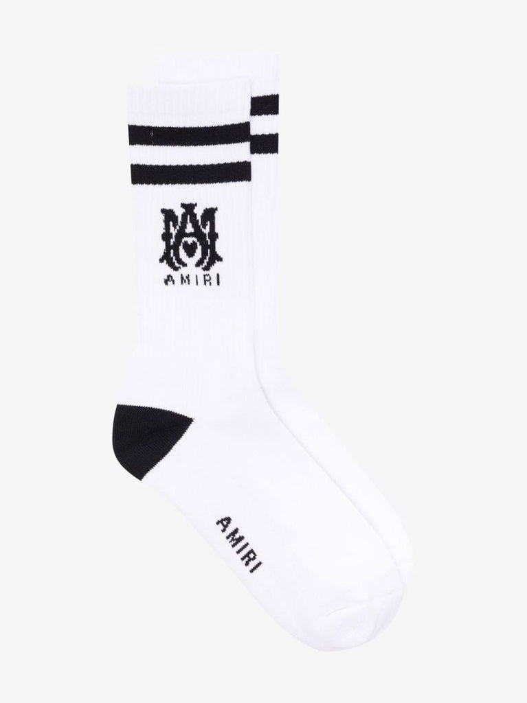 White M.a. Logo Socks