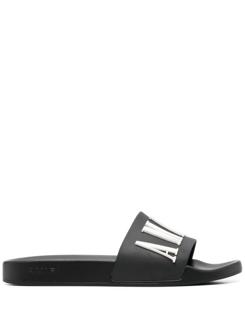 Black Logo Rubber Slides