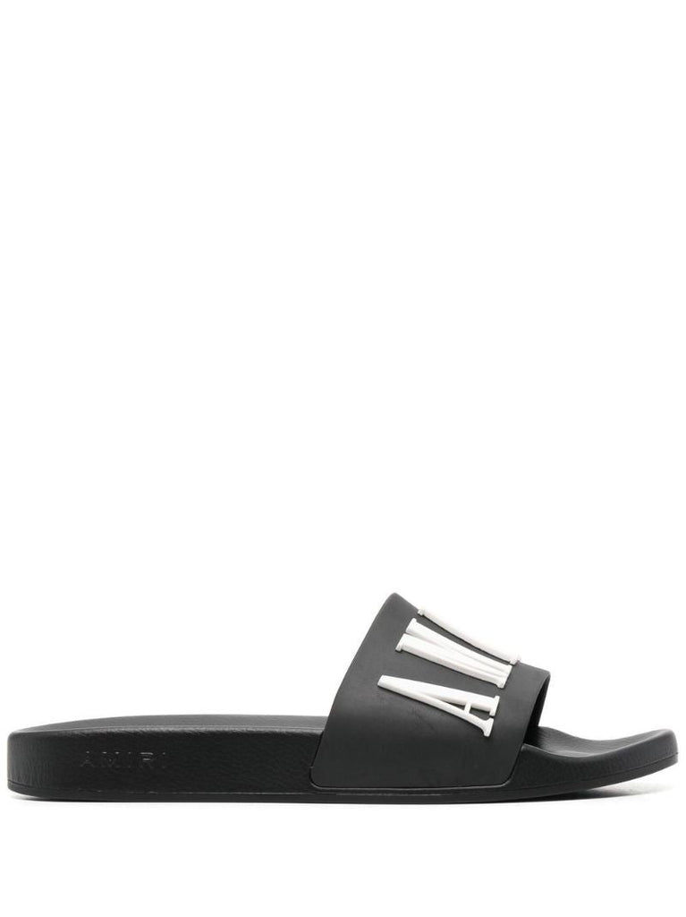 Black Logo Rubber Slides