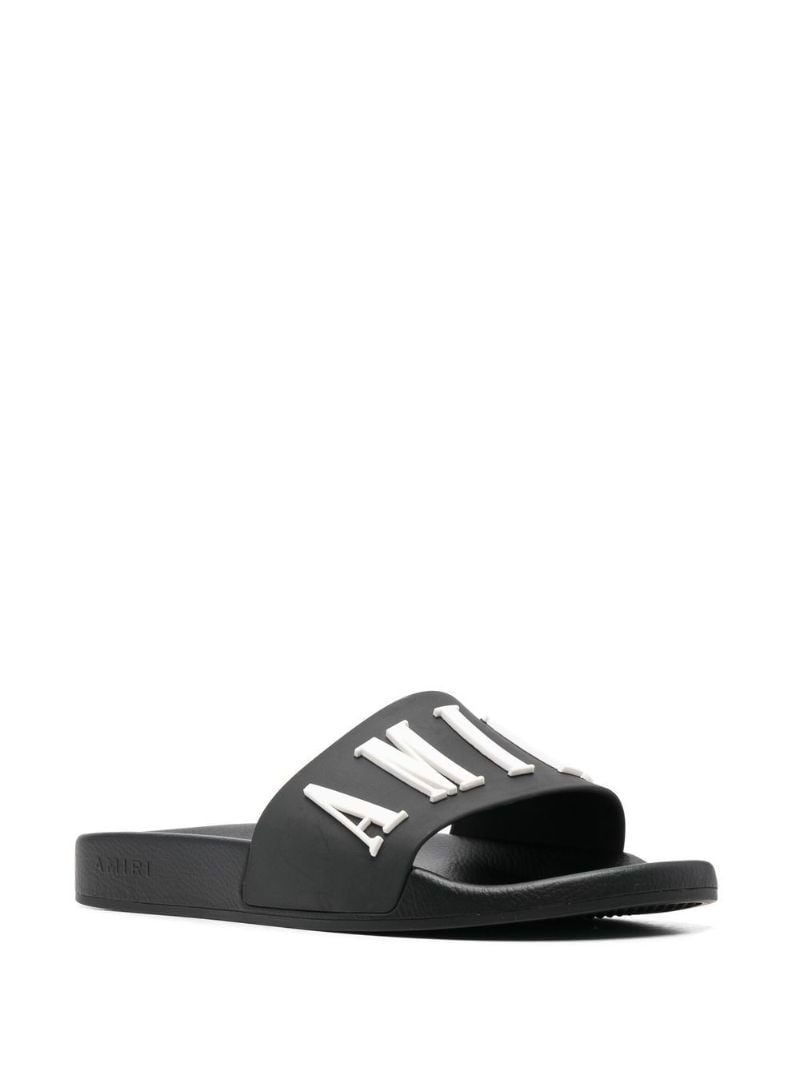 Black Logo Rubber Slides