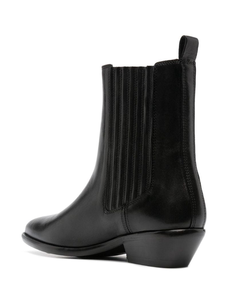 Black Delena Leather Ankle Boots