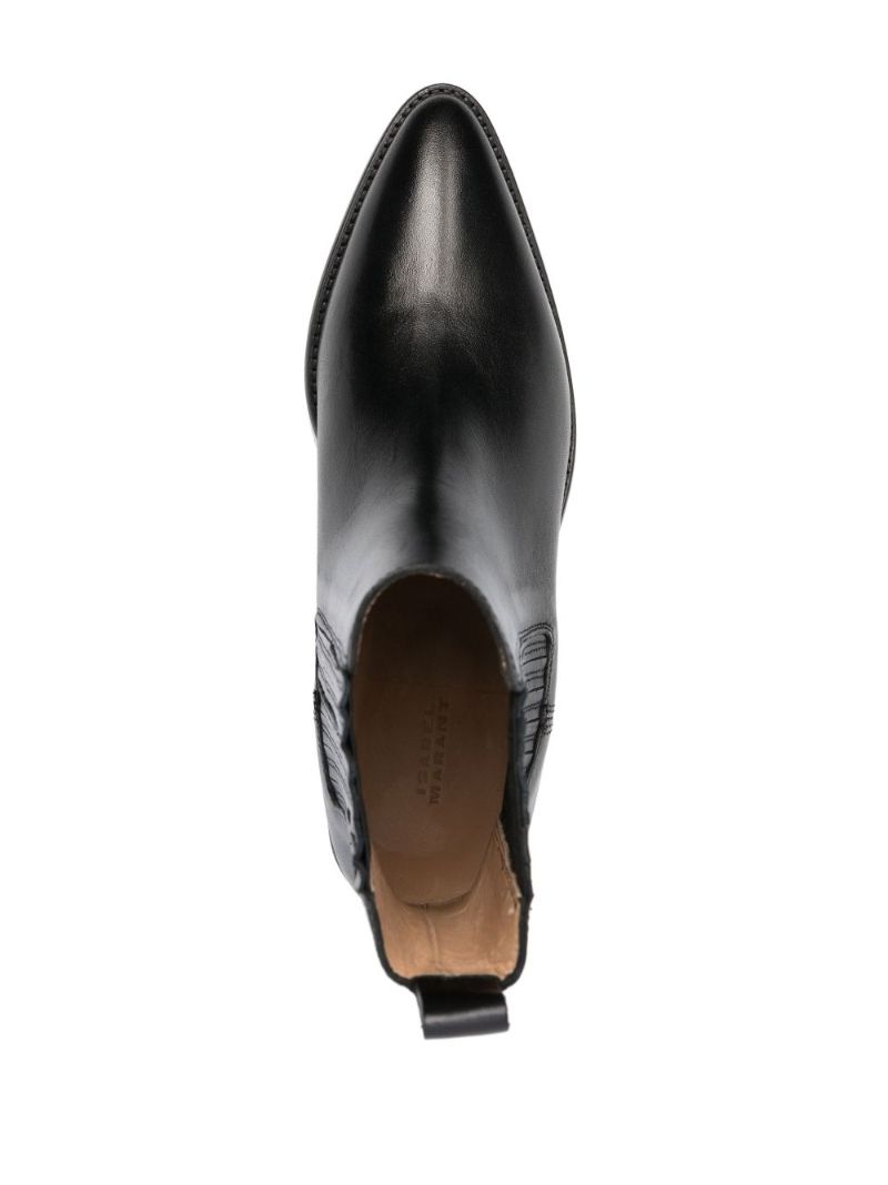 Black Delena Leather Ankle Boots