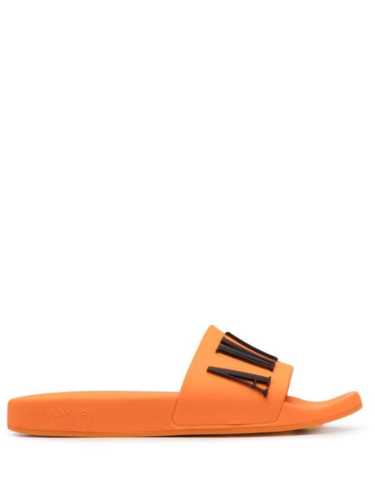 Orange Logo Rubber Slides