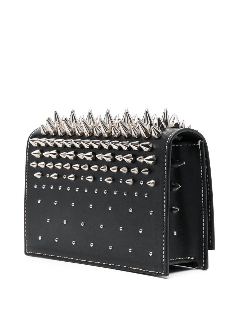 Black Skull Small Leather Cross Body Bag