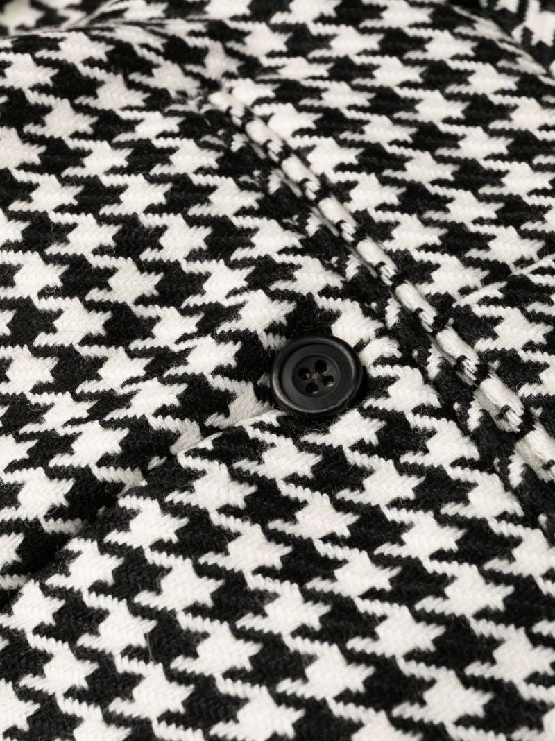 Black Houndstooth Wool Trousers