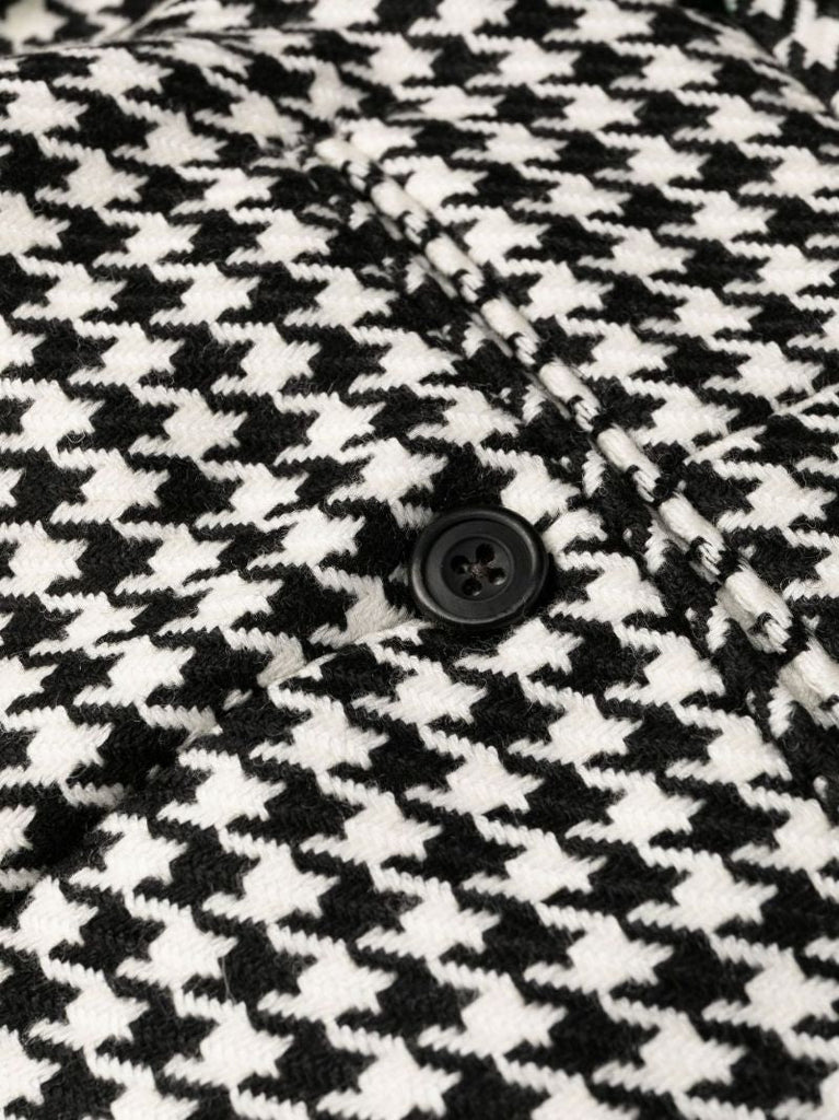 Black Houndstooth Wool Trousers