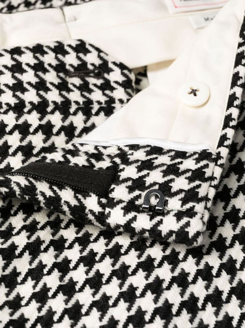 Black Houndstooth Wool Trousers