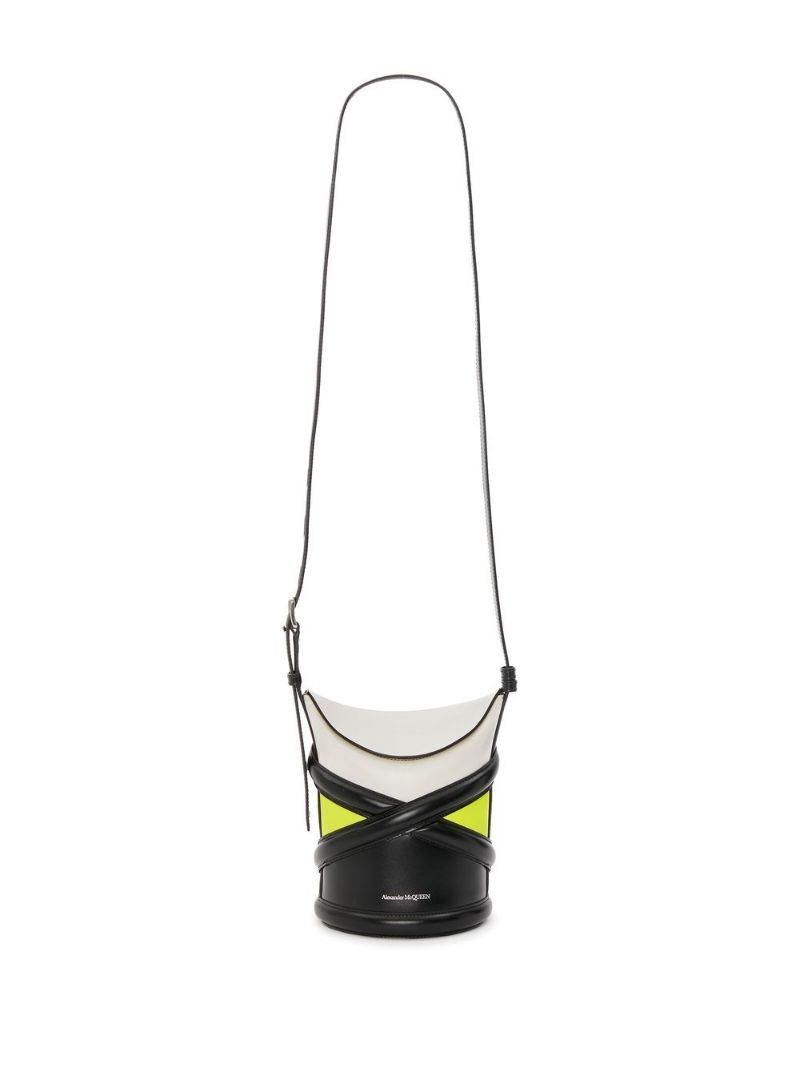 Yellow Curve Leather Cross Body Bag
