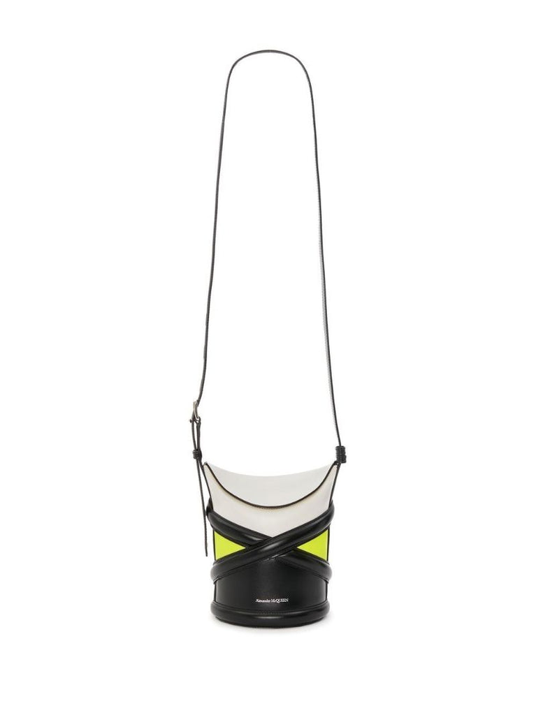 Yellow Curve Leather Cross Body Bag