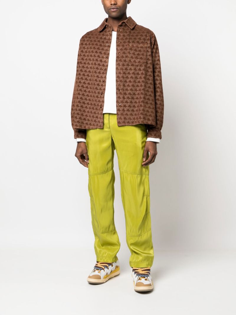 Brown Logo Print Corduroy Shirt